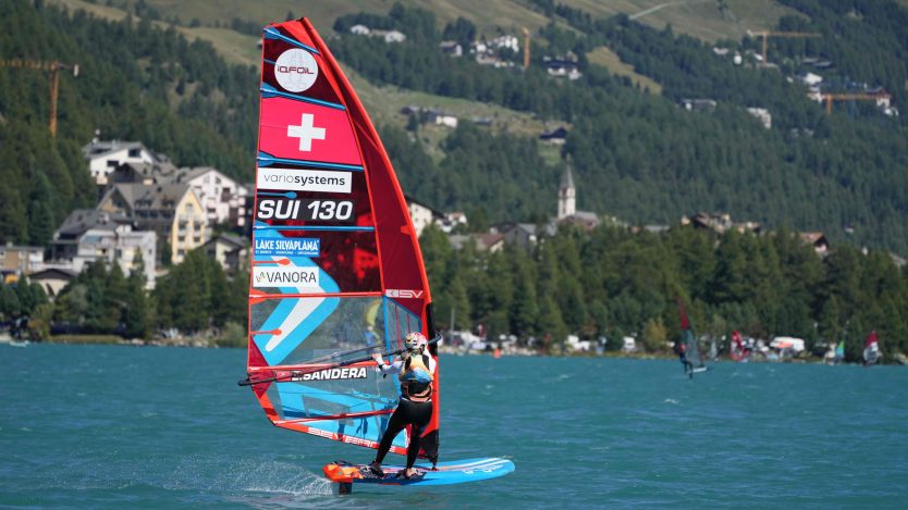 Elena Sandera on her board
